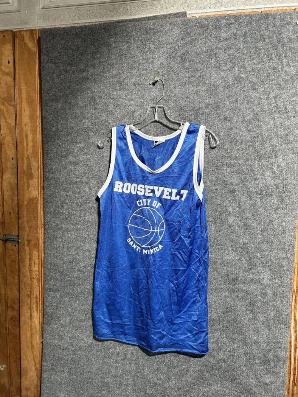 Vintage Roosevelt Basketball Jersey Mens Medium Blue 12 Don Alleson Athletic USA